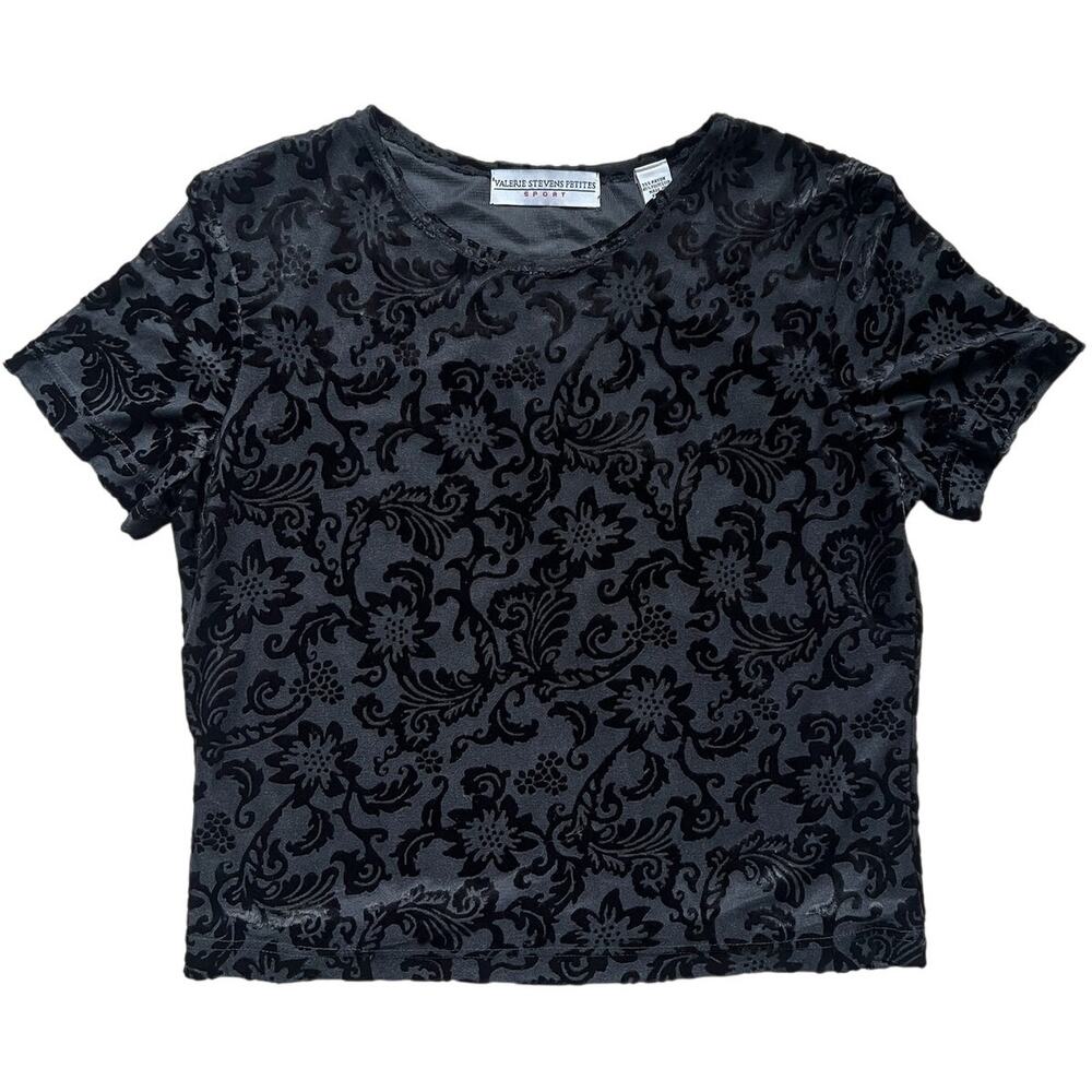 Black Velvet Burnout Y2K Top